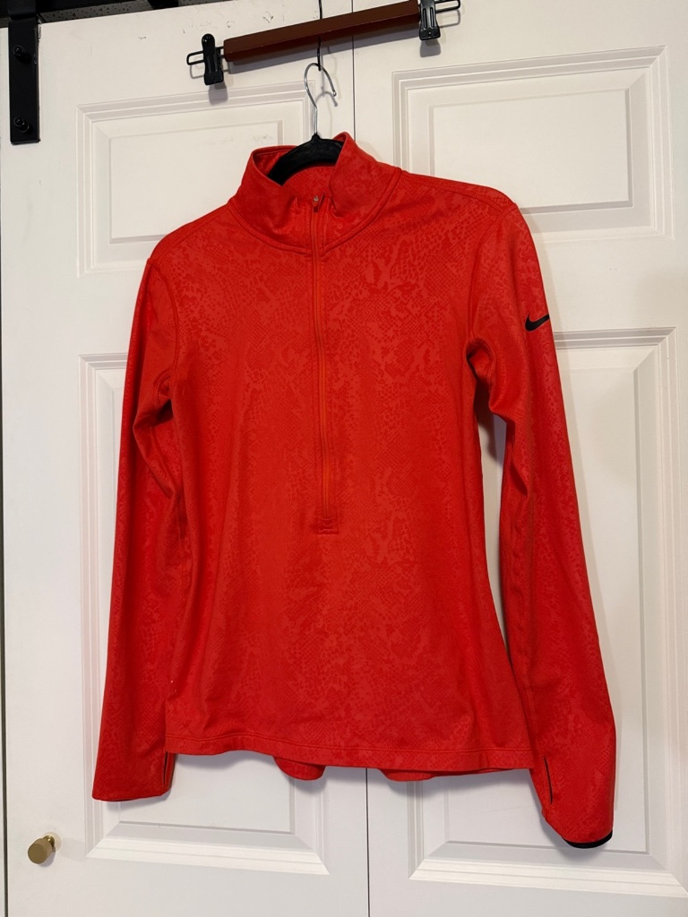Nike Pro Women's Red Orange Quarter Zip